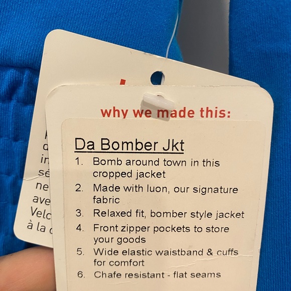 New with tags - Lululemon Vintage Da Bomber Blue Cropped Jacket - Picture 3 of 8